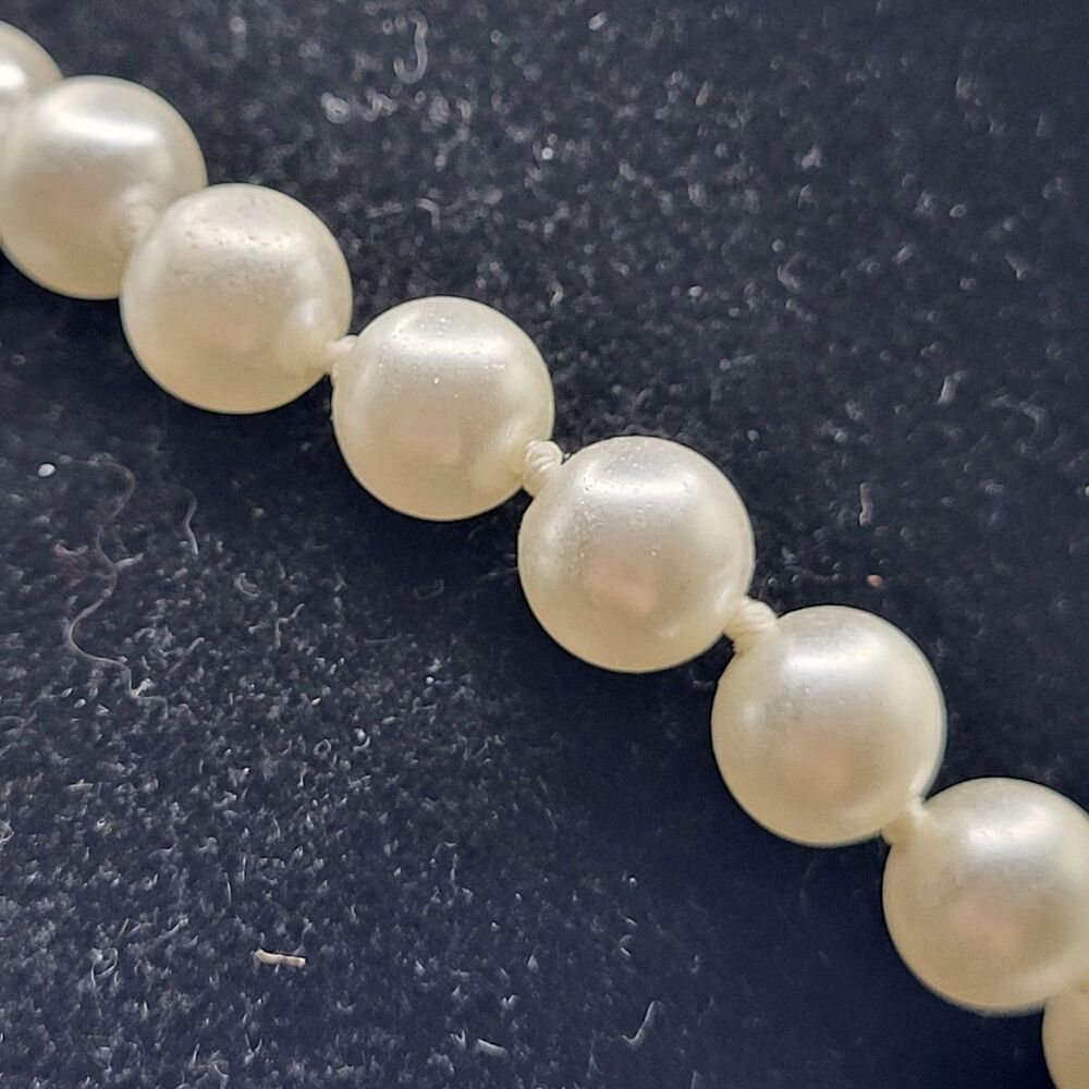 Vintage Hollywood Glam Simulated Pearl Choker Collar Necklace 18in
